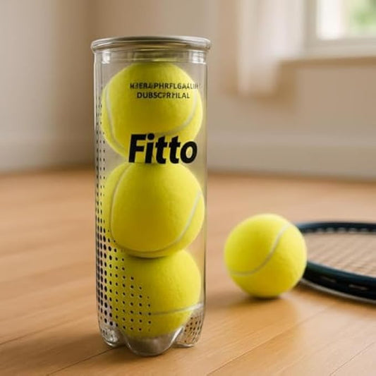 Set of 3 Yellow Tennis Balls - High-Performance Durable Balls for All Court Surfaces