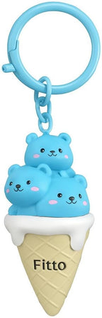 96 Pieces Creative Ice Cream Keychain - PVC & Rubbers (Blue)