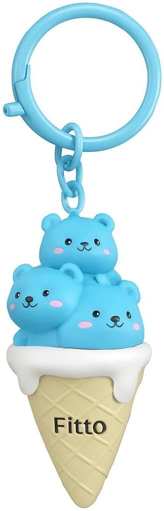 96 Pieces Creative Ice Cream Keychain - PVC & Rubbers (Blue)