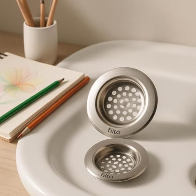 Stainless Steel Sink Strainer Universal Kitchen Sink Drain Strainer Stopper Anti-Clog Hair Catcher Basket Filter