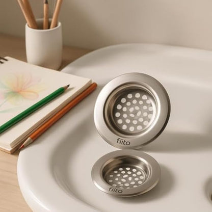 Stainless Steel Sink Strainer Universal Kitchen Sink Drain Strainer Stopper Anti-Clog Hair Catcher Basket Filter