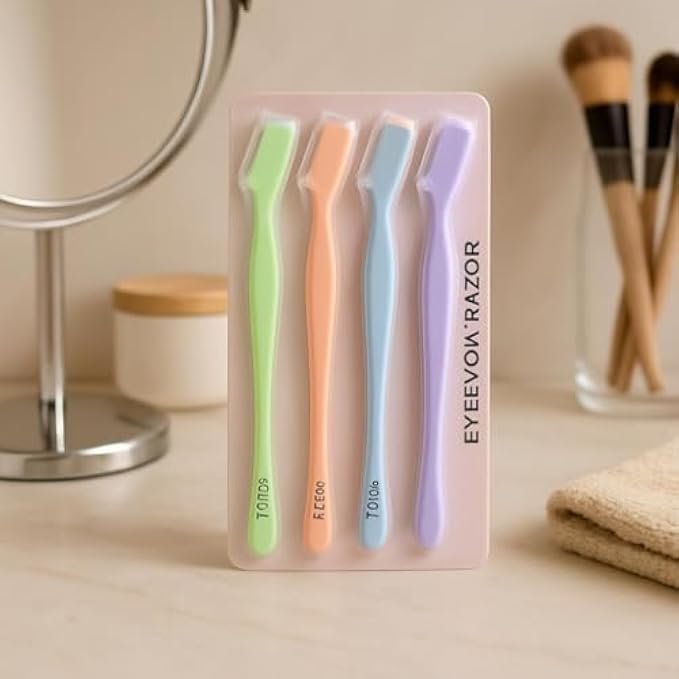 120 Pieces Eyebrow Razor Pack of 4 - Assorted Colors Facial Razors (Eyebrow Trimmer & Shaper for Women & Men – Dermaplaning Tool & Facial Hair Remover)