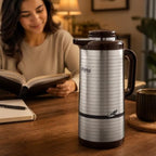 72 Pieces Stainless Steel Insulated Thermal Flasks with Handle and Pour Spout (Leak-Resistant Hot and Cold Beverage Jug for Home – Office and Travel – Silver and Dark Brown)
