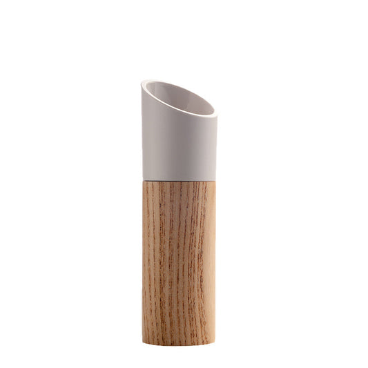 Eco-Friendly Wooden Soap Dispenser with Light Wood and White Design