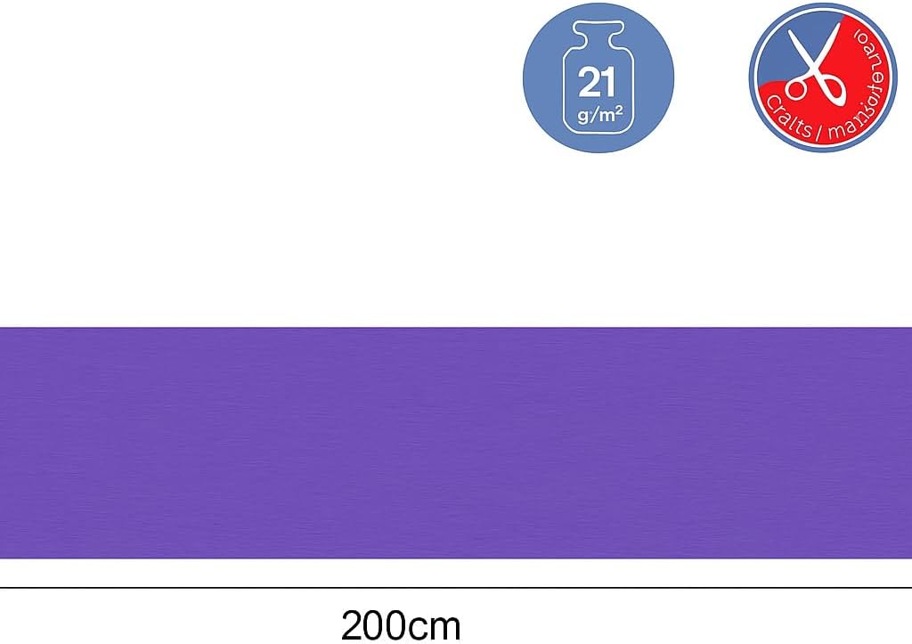 Crepe Paper Roll 200cm x 50cm Purple for Crafts, Decorations, Party Supplies