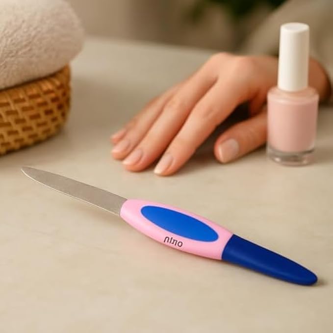 Blue Nail File 17cm – Long Manicure & Pedicure Nail Filer for Fingernails & Toenails, Portable Travel Nail File