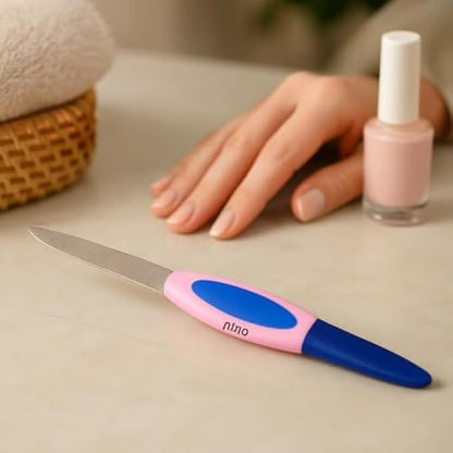 Blue Nail File 17cm – Long Manicure & Pedicure Nail Filer for Fingernails & Toenails, Portable Travel Nail File