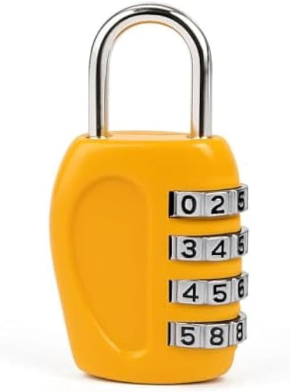 Travel Combination Lock - Resettable 3-Digit Number Lock for Luggage, Suitcase, Backpack, Locker, Briefcase - Compact Secure Padlock (Black)