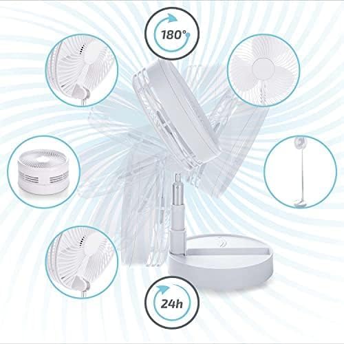60 Pieces Portable Pedestal Fan - Foldaway Standing Fan Foldable Desk Fans (with Rechargeable Battery – Assorted Colors)