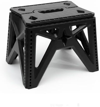 Folding Step Stool for Children & Adults - Lightweight, Multifunctional Plastic Design in Grey, Durable and Portable for Home, Kitchen, and Outdoor Use