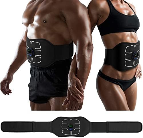 Muscle Stimulator EMS Abdominal Toning Belt, Electronic Muscle Trainer, Portable Fitness Trainer, USB Rechargeable, 6 Modes 15 Levels