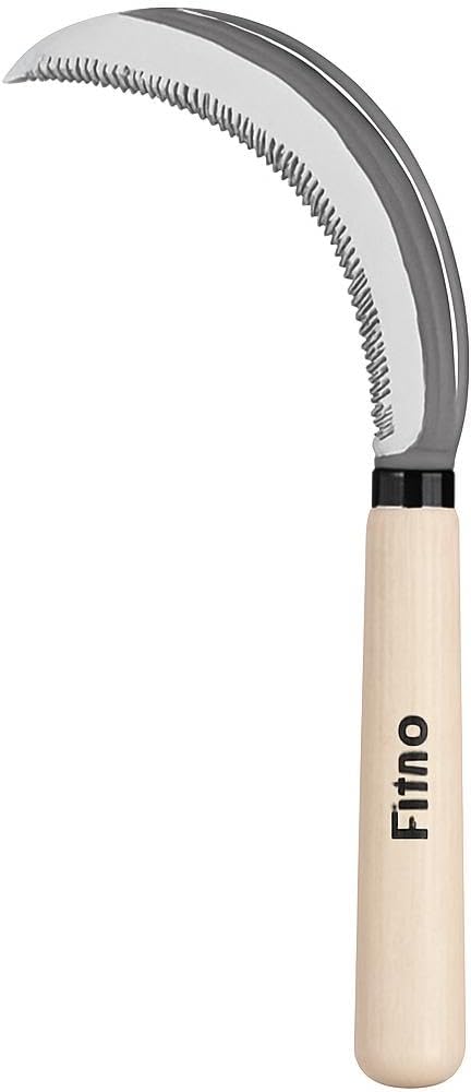 96 Pieces Curved Gardening Tools with Serrated Blade and Wooden Handle