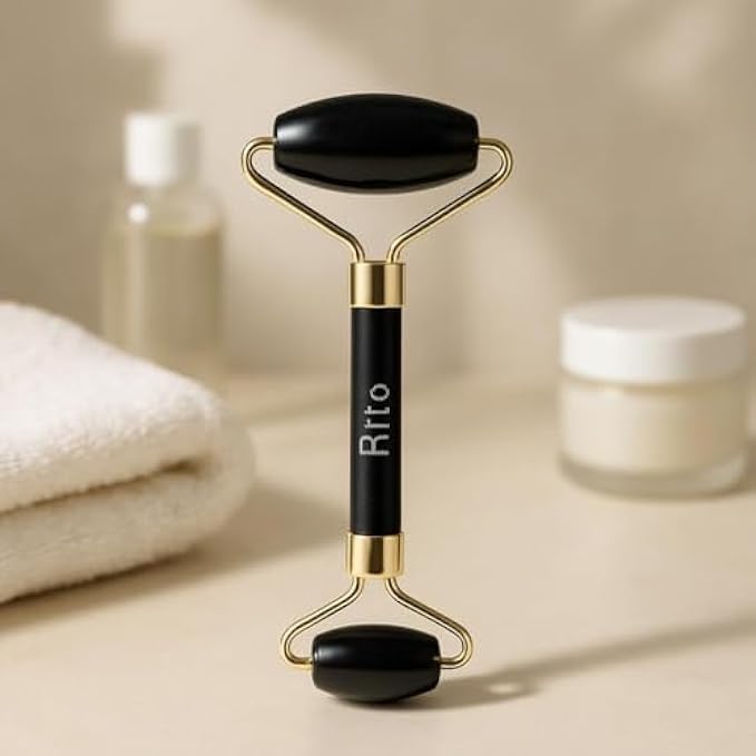 96 Pieces Black Facial Roller Face Massager - Dual Head Stainless Steel Face & Eye Rollers for Puffiness (Lymphatic Drainage – Anti-Aging – Portable)