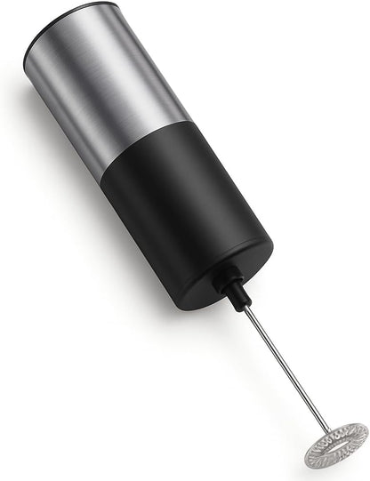 Milk Frother for Coffee, Battery Powered Handheld, Stainless Steel Electric Whisk Beater, Mini Foamer for Frappe, Cappuccino, Hot Chocolate, Lattes, Egg