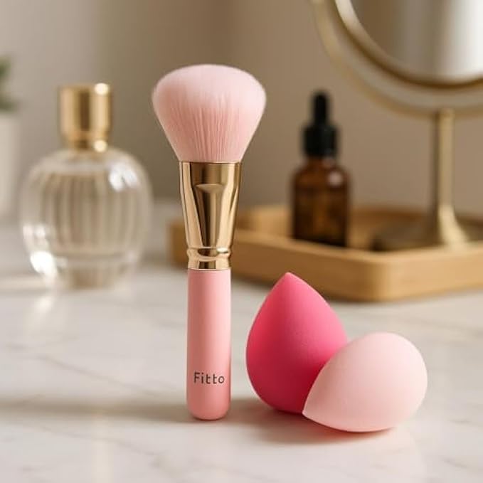 96 Pieces Pink Makeup Brush Soft Synthetic Face Brushes for Foundation Powder Blush Contour Cream Liquid Cosmetics