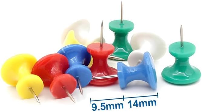 144 Pieces 10 Pieces Steel Thumb Pins Assorted Colors - Metal DIY & Office Fasteners