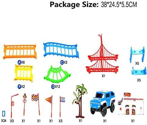 96 Pieces Race Car Tracks - Dinosaur Toys Sets for Kids (Glow in the Dark – Curved and Straight Track Pieces – Dinosaur-Themed Adventure – Perfect for Boys & Girls – Fun Building Toy Set – Ages 3+)