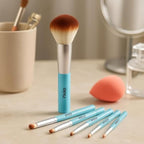 96 Pieces Makeup Brushes with 5 Extra Tips - Interchangeable Brush Heads for Foundation Concealer Powder Blending Travel Retractable Face Brush