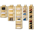 96 Pieces Hanging Closet Organizers (Beige Fabric Wardrobe Storage Shelf for Clothes – Bags – Shoes and Accessories)