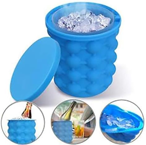 96 Pieces Ice Cube Maker Genies (Space-Saving Dual-Use Silicone Ice Bucket & Party Drink Tub for Whiskey – Cocktails – Beverages – and More)