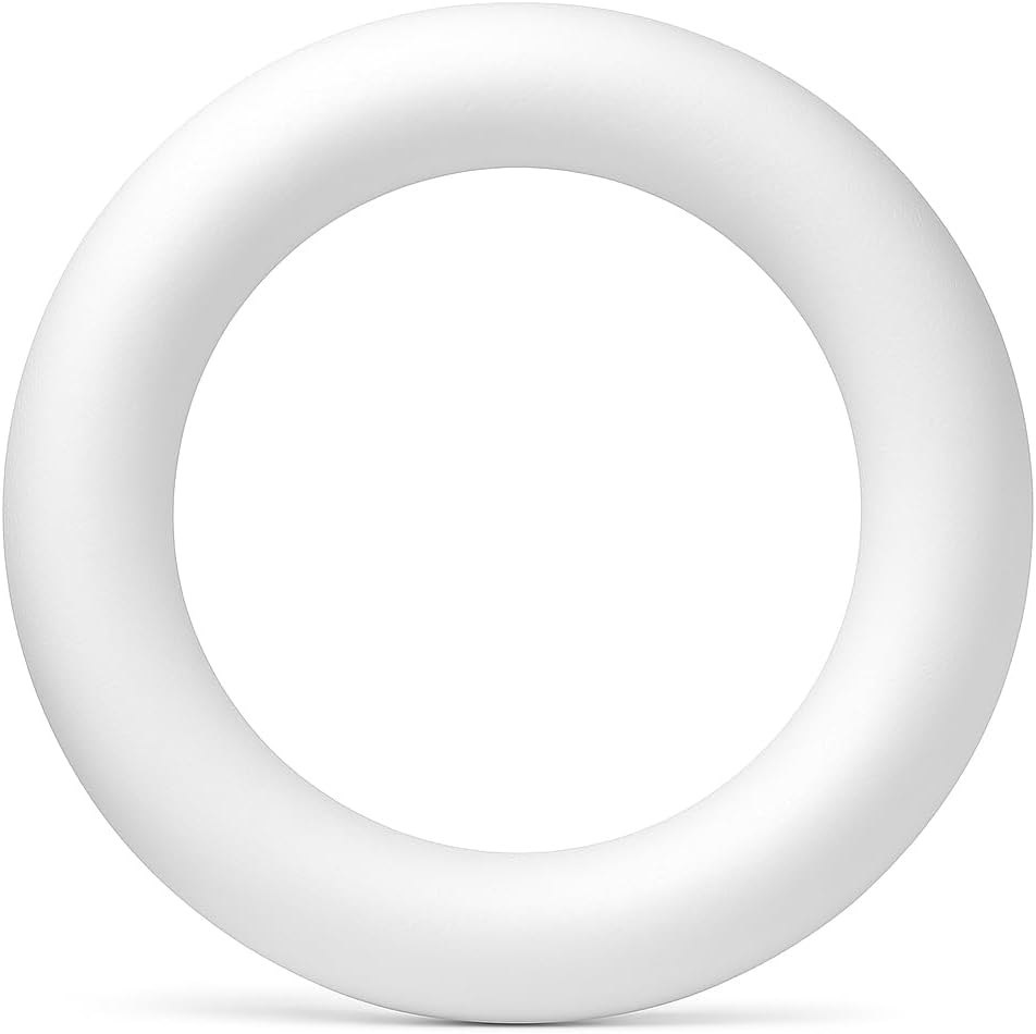 Polystyrene Ring 350mm, Craft Foam Circle for DIY Projects, Floral Arrangements, and Decorations