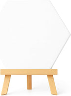 96 Pieces 20x20cm Hexagon Canvas withs (29x20cm Wooden Stand)