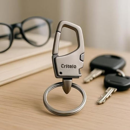 Key Holder 8.9x3 cm Compact Key Organizer with Keyring - Small Key Case Pouch for Car & House Keys, Keychain Key Fob, Portable Pocket Key Holder
