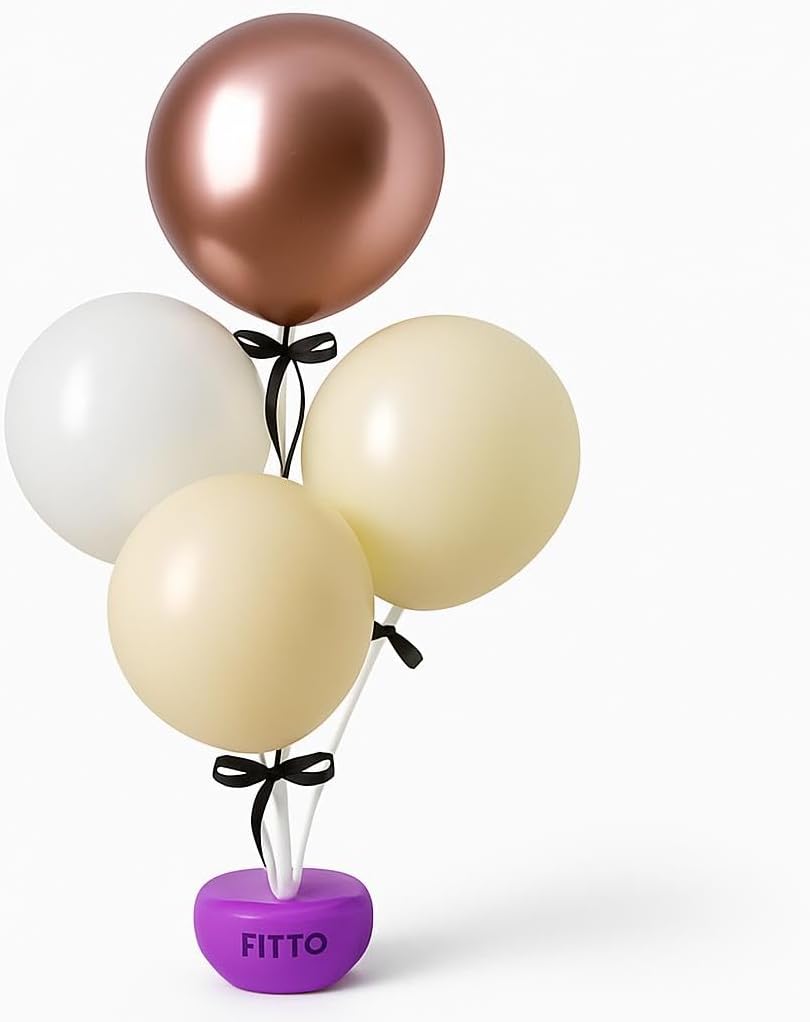 120 Pieces Balloon Stand Purple Heart Shapeds (4 Sticks Set for Party Decor)