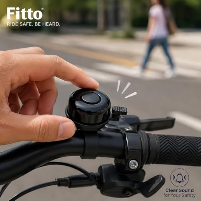 144 Pieces Bicycle Bells (Loud Clear Ring Bike Handlebar Bell with Thumb Press Lever – Compact Lightweight Easy-Install Cycling Safety Bell – Black)