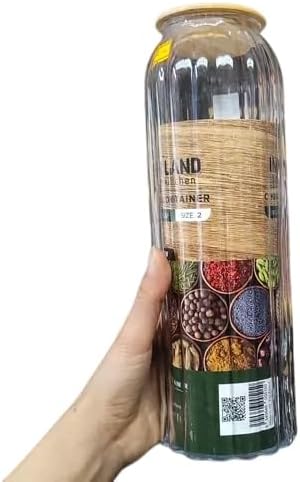 Glass Jars with Bamboo Lids – Airtight Glass Pantry Storage Containers for Rice, Sugar, Flour, Nuts, Spices, Cookies, Candy