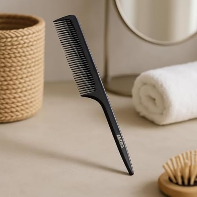 120 Pieces Fine Tail Combs (21cm Black Plastic Rat Tail Comb for Hair Styling – Sectioning & Teasing)