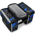 96 Pieces Bicycle Handlebar Phone Bags with Touch-Friendly Window (Water-Resistant Cycling Storage Pouch with Side Compartments and Adjustable Straps – Blue and Black)
