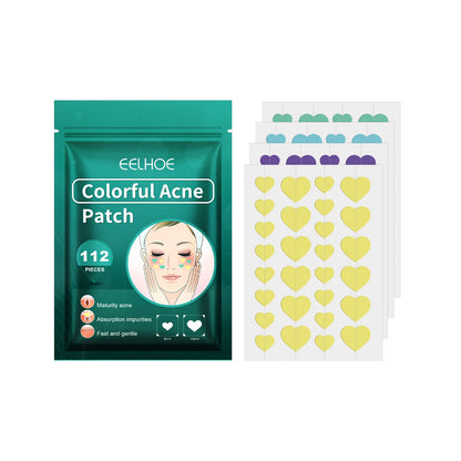Heart-Shaped Colorful Acne Patches - Eco-Friendly Skincare Solution