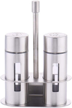 96 Pieces Stainless Steel Salt and Pepper Shaker Sets with Stand (Odor-Free Spice Containers – Leak-Proof Airtight Seal – Transparent Glass Seasoning Jars – Ideal for Kitchen Condiments and Seasoning)