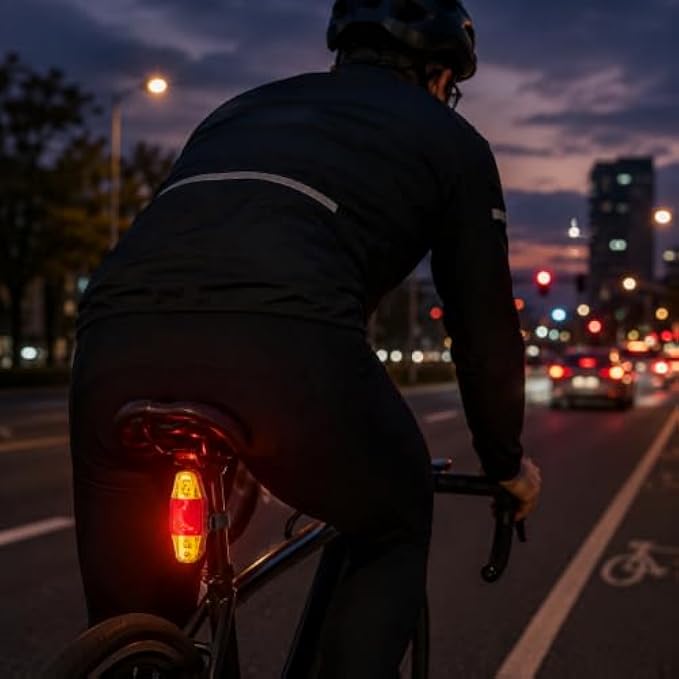 120 Pieces Bicycle Tail Lights (USB Rechargeable High-Visibility Rear LED Bike Light with Quick Tool-Free Mount – Weather-Resistant – Red and Amber)