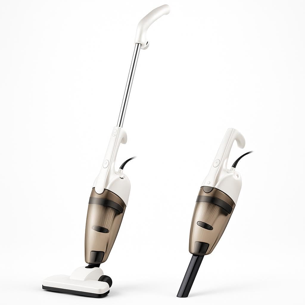 2-in-1 Handheld & Stick Vacuum Cleaner, 600W, 16000Pa Suction, 5M Long Cord, Lightweight, Powerful, 0.5L Large Capacity, Ideal for Home, Carpet, and Car Cleaning
