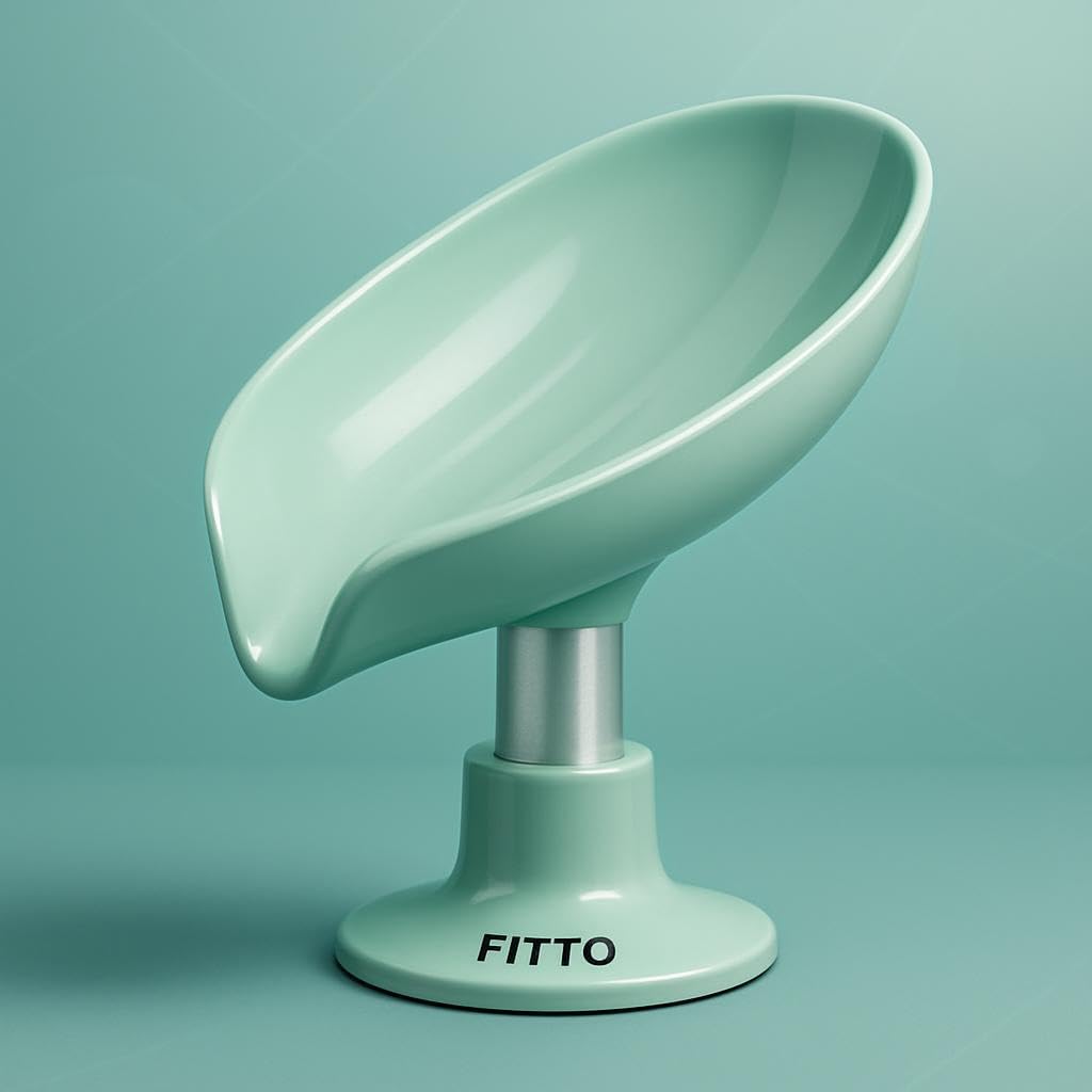 Leaf-Shape Self-Draining Soap Dish with Suction Cups, Double-Layer Soap Box for Bathroom & Kitchen, Bar Soap Holder with Towel Hook