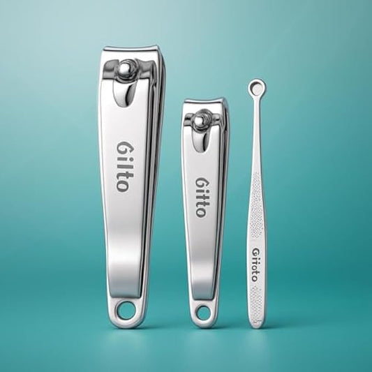 Nail Clipper Set Stainless Steel Fingernail & Toenail Clippers 2pcs (7.85x1.6cm, 6.15x1.2cm) Manicure Pedicure Travel