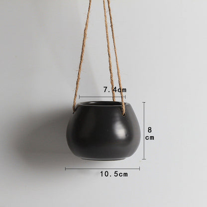Eco-Friendly Light Pink Ceramic Hanging Planter