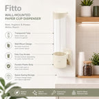 72 Pieces Wall Mounted Paper Cup Dispensers (Transparent Tube Cup Holder with Easy Cup Access for Kitchen – Pantry – Office and Cafe Use)