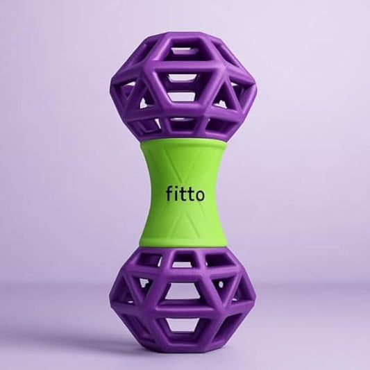 Purple Pet Toy 18x7cm - Chew & Fetch Toy for Dogs & Cats, Rubber Interactive Squeaky Toy for Small/Medium Dogs and Puppies