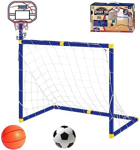 96 Pieces 2-in-1 Outdoor Sports Play Set: Basketballs (Football Combo for Versatile Backyard Fun)