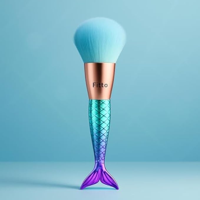 120 Pieces Rounded Blue Makeup Brush - Soft Synthetic Face Brushes for Powder (Blush – Foundation & Blending)