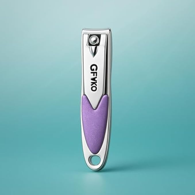 Nail Clipper Purple 6.5x1.2cm - Compact Travel Nail Cutter for Fingernails & Toenails