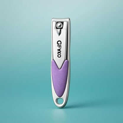 Nail Clipper Purple 6.5x1.2cm - Compact Travel Nail Cutter for Fingernails & Toenails