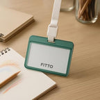 144 Pieces Plastic Business Badge Holders Clear ID Card Holder Sleeve Horizontal Vertical PVC Name Pass Holders for Employee Conference