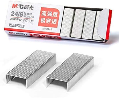 24/6 Stapler Pins, 1mm Thick, Durable & Reliable, 20 Packs Box – Heavy-Duty Office Supplies for Standard & Heavy Paperwork, High Capacity, Smooth Staples for 24/6, Ideal for Home & Office Use