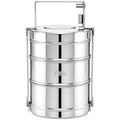 72 Pieces 3 Layer Stainless Steel Lunch Boxes with Carry Handle (304 Food-Grade Tiffin Carrier – Leak-Resistant Side Locks – Reusable Food Storage Container – Silver)