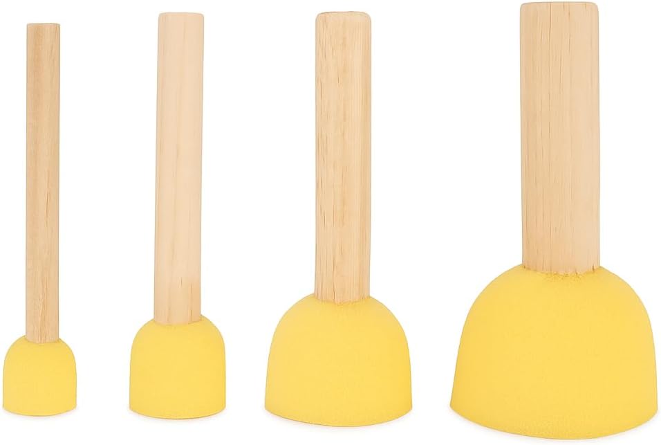 Sponge Brush Set 4 Pieces 8cm for Cleaning, Painting, and Crafting