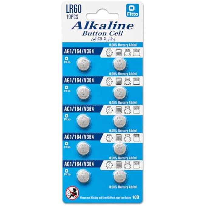 120 Pieces Alkaline Button Cell Batteries (10-Pack Coin Cells for Watches – Calculators – Toys – Thermometers – Remote Controls and Key Fobs)